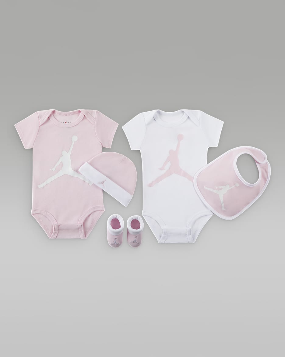 Jordan 5 Piece Core Gift Set Baby 5 Piece Bodysuit Boxed Set. Nike PT